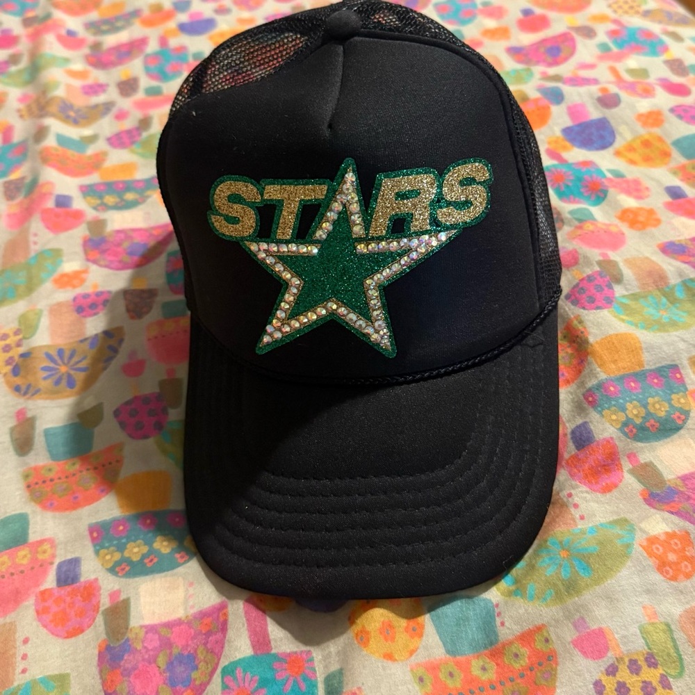 Black Cap with Green Star Design
